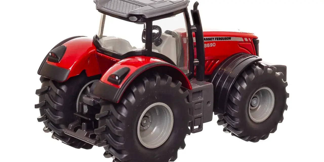 Czerwony traktor Massey Ferguson 8690, model zabawkowy. Poznaj jego massey ferguson 8690 dane techniczne.