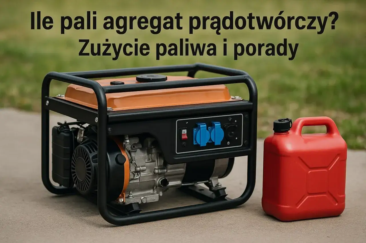 Agregat prądotwórczy i czerwony kanister. Dowiedz się, ile paliwa zużywa agregat prądotwórczy i jak oszczędzać.